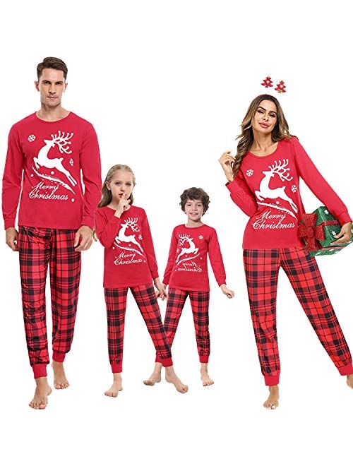 iClosam Family Matching Pajamas Set Long Sleeve Christmas Pajamas Holiday Pjs Couple Pajamas