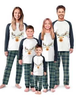 Rnxrbb Holiday Christmas Pajamas Family Matching Pjs Set Xmas Jammies for Couples Youth