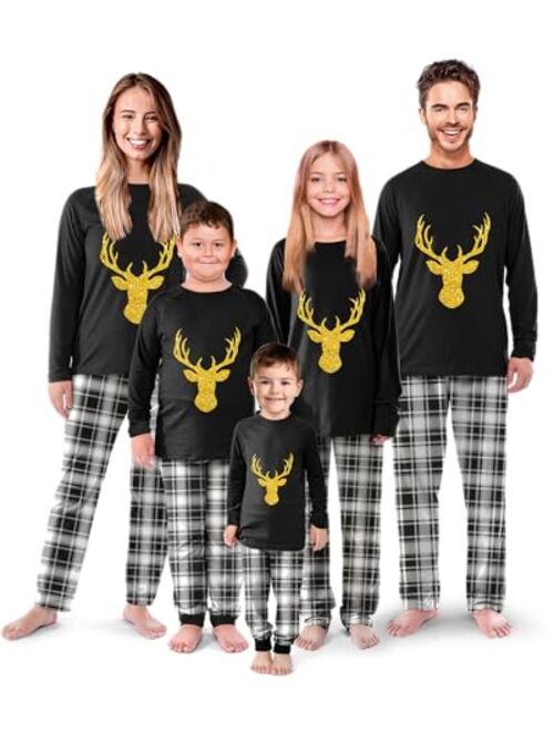 Rnxrbb Holiday Christmas Pajamas Family Matching Pjs Set Xmas Jammies for Couples Youth