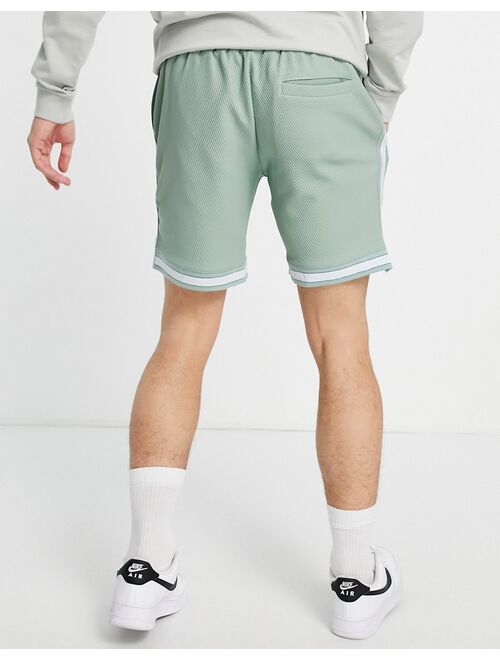 River Island contrast rib shorts in green