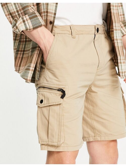 River Island cargo short in tan