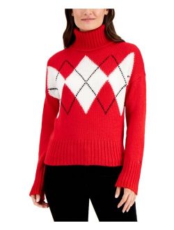 Argyle Turtleneck Sweater