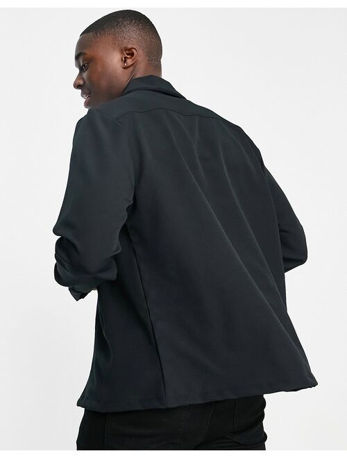 River Island commuter shirt in black