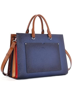 Briefcase for Women Stylish Genuine Leather 15.6 Inch Laptop Large Pocket Work Ladies Shoulder Bag