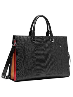 Briefcase for Women Stylish Genuine Leather 15.6 Inch Laptop Large Pocket Work Ladies Shoulder Bag