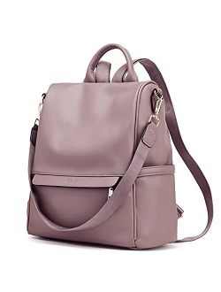 Womens Backpack Purse Fashion Leather Ladies Travel Medium Designer Convertible Satchel Handbags Shoulder BagsTwo-tone Brown