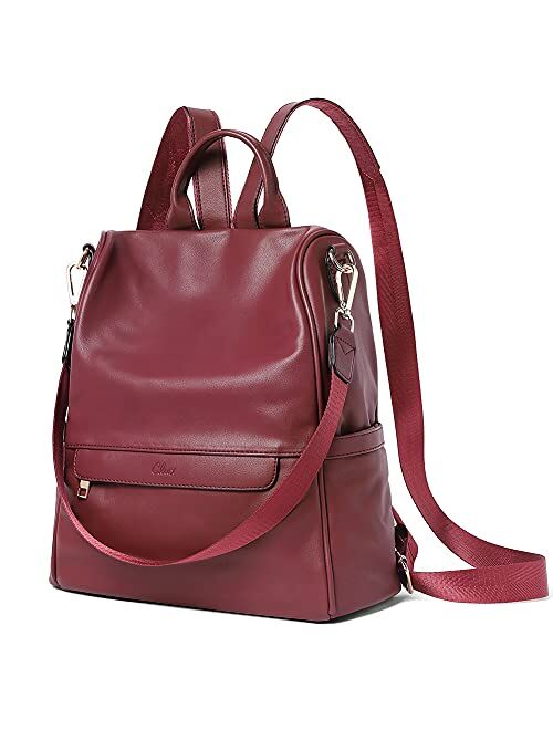 CLUCI Womens Backpack Purse Fashion Leather Ladies Travel Medium Designer Convertible Satchel Handbags Shoulder BagsTwo-tone Brown