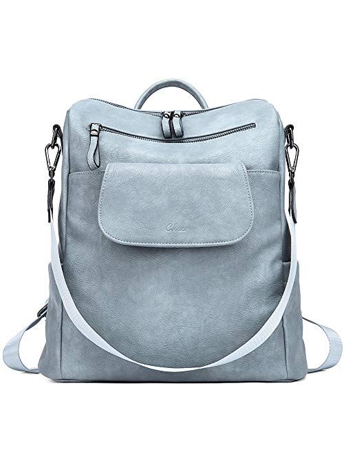 CLUCI Backpack Purse for Women Fashion Vegan Leather Designer Travel Large Convertible Ladies Shoulder Bags