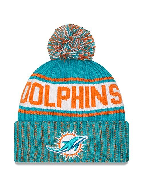 New Era Men's NFL Marl Cuffed Knit Hat with Pom