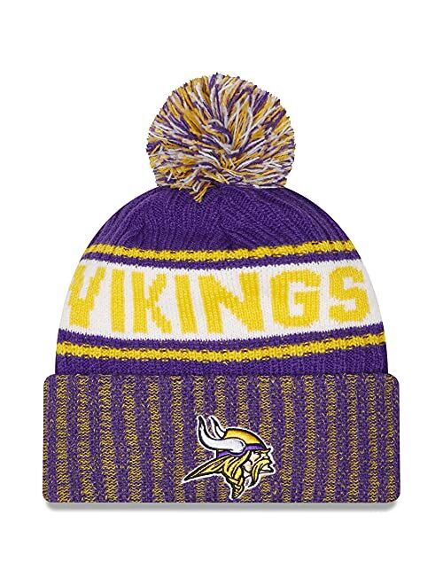 New Era Men's NFL Marl Cuffed Knit Hat with Pom