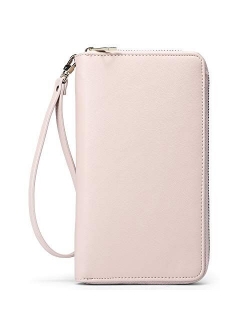 Women Wallet Large Leather Designer Zip Around Card Holder Checkbook Organizer Purse Travel Clutch Wristlet