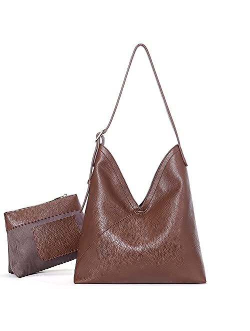 CLUCI Hobo Bags for Women Vegan Leather Purses Designer Handbags Tote Fashion Large Ladies Shoulder Bag