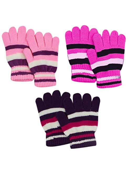 RARITYUS 2 or 3 Pairs Kids Cute Cat Warm Gloves Winter Knitted Mittens for Boys Girls Toddler 0-6 Years old