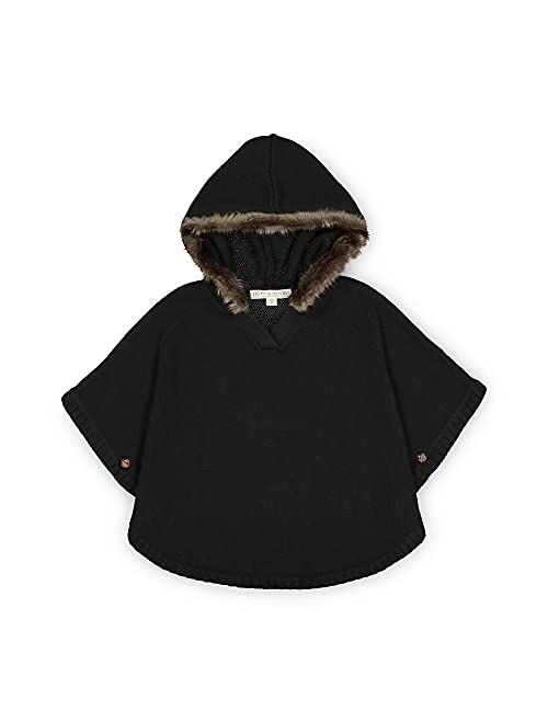 Hope & Henry Sweater Cape with Faux Fur Hood