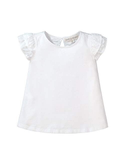 Girls' Short Sleeve Flutter Sleeve Knit Top