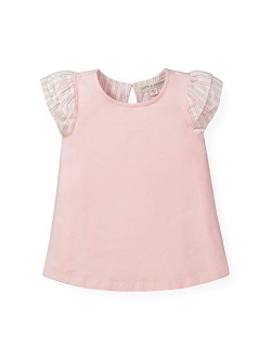 Girls' Short Sleeve Flutter Sleeve Knit Top