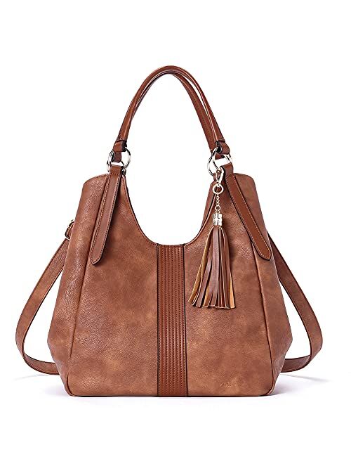 CLUCI Hobo Bags for Women Large Purse Ladies Handbag Leather Designer Shoulder Bag with Tassel