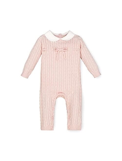 Layette Organic Cotton Long Sleeve Romper with Peter Pan Collar