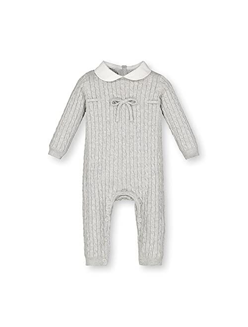 Hope & Henry Layette Organic Cotton Long Sleeve Romper with Peter Pan Collar