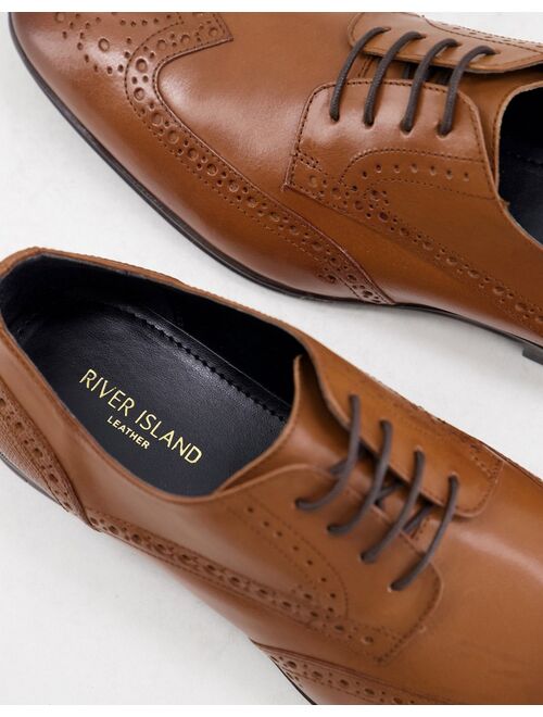 River Island lace up derby in brown