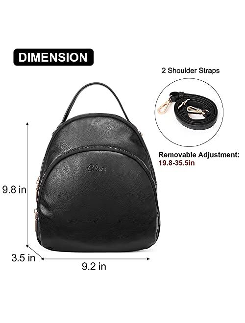 CLUCI Small Backpack Purse for Women Girls Cute Leather Backpack Mini Convertible Fashion Travel Shoulder Bag