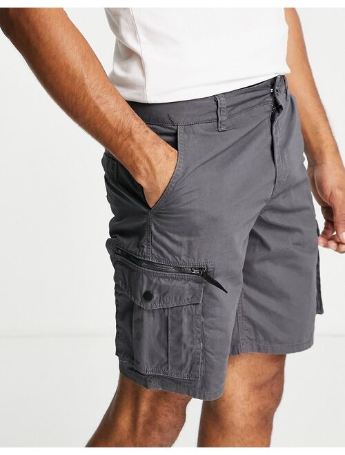 River Island cargo shorts in gray