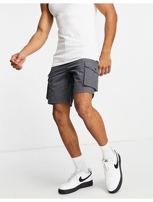 River Island cargo shorts in gray