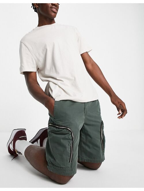 River Island cargo shorts in khaki