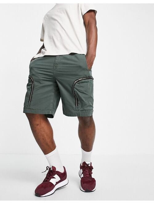 River Island cargo shorts in khaki