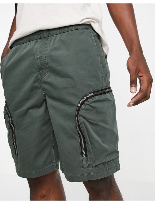 River Island cargo shorts in khaki