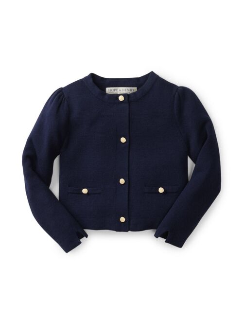 Hope & Henry Girls Milano Stitch Cardigan Sweater