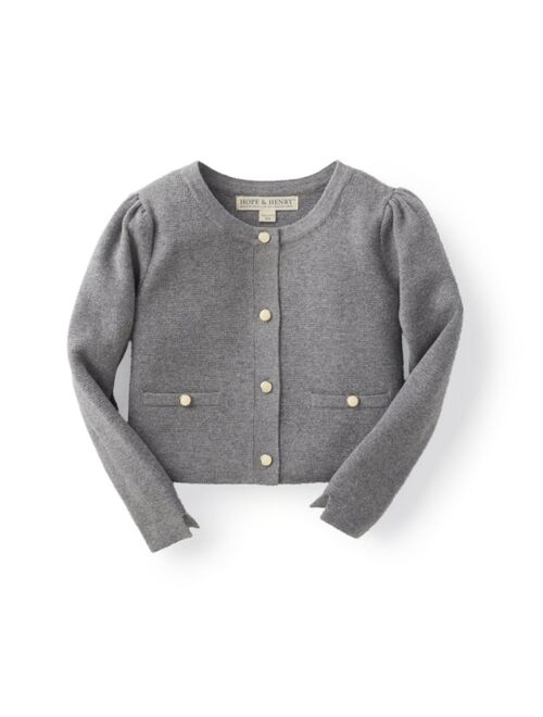 Hope & Henry Girls Milano Stitch Cardigan Sweater