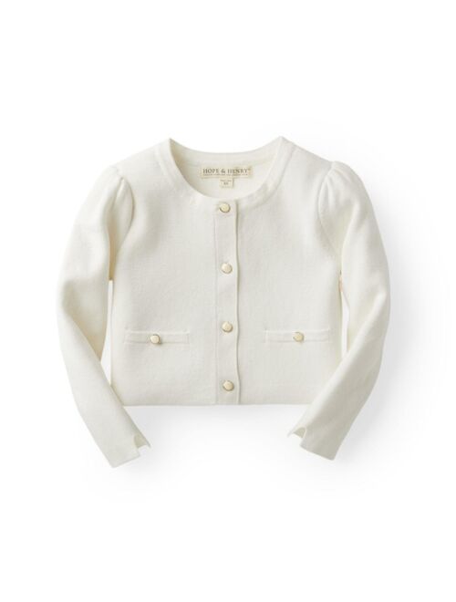 Hope & Henry Girls Milano Stitch Cardigan Sweater