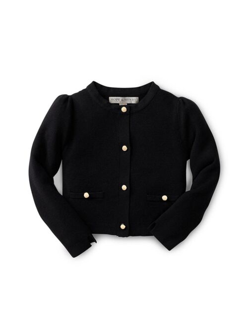 Hope & Henry Girls Milano Stitch Cardigan Sweater