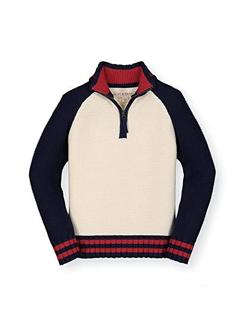 Hope & Henry Boys' Long Sleeve Half Zip Pullover Sweater