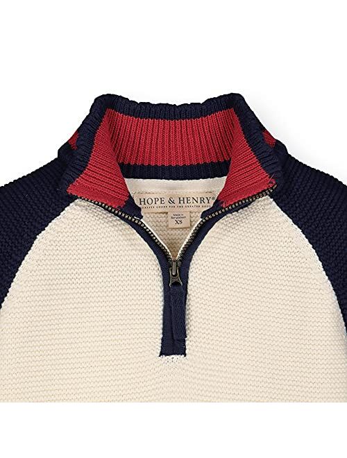 Hope & Henry Boys' Long Sleeve Half Zip Pullover Sweater