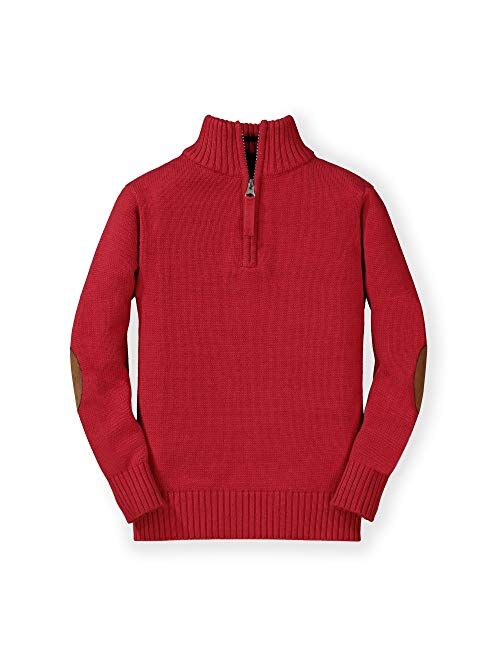 Hope & Henry Boys' Long Sleeve Half Zip Pullover Sweater