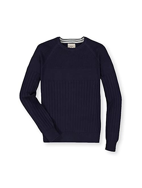 Hope & Henry Men's Long Sleeve Herringbone Cable Pullover Sweater