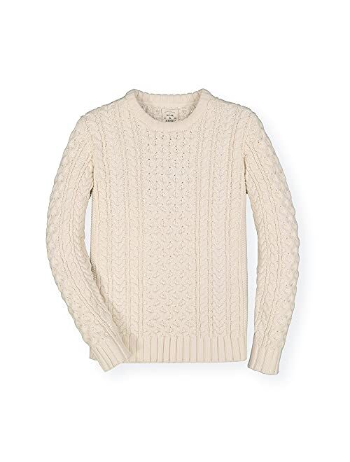 Hope & Henry Men's Long Sleeve Herringbone Cable Pullover Sweater