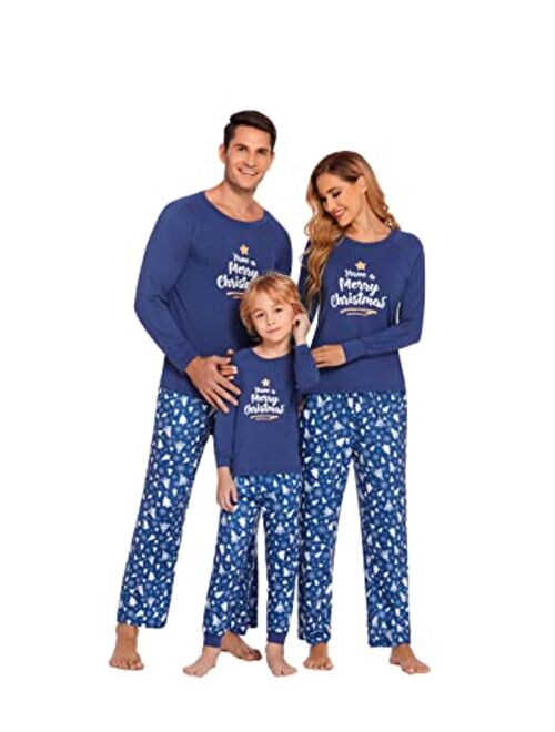 Ekouaer Matching Family Pajamas Set Christmas Pjs Long Sleeve Holiday Sleepwear