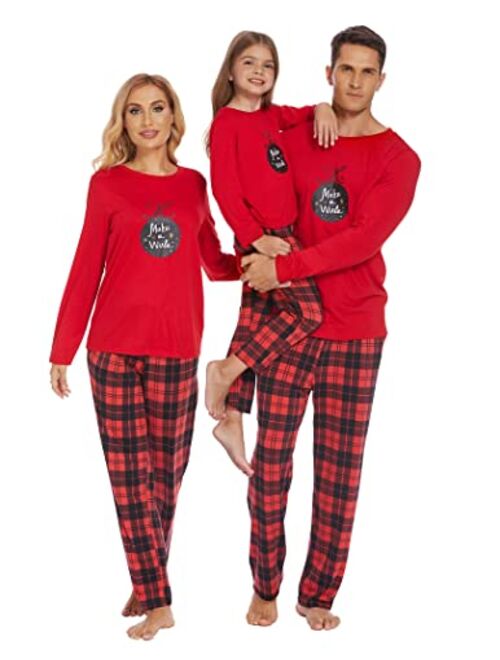 Ekouaer Matching Family Pajamas Set Christmas Pjs Long Sleeve Holiday Sleepwear