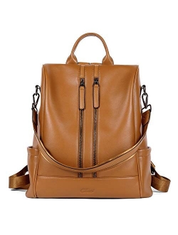 Genuine Leather Women Backpack Purse Fashion Large Designer Travel Ladies Shoulder Bag