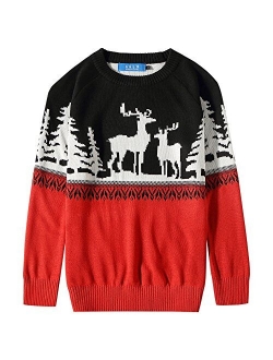 SSLR Youth Big Boys Holiday Santa Clause Pullover Sweater Ugly Christmas Sweater for Kids