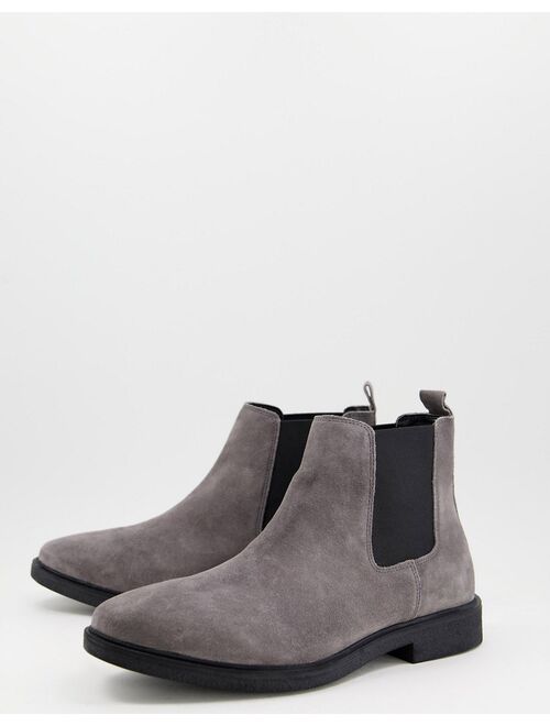 River Island gusset chelsea boots in gray