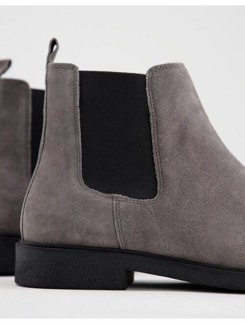 River Island gusset chelsea boots in gray