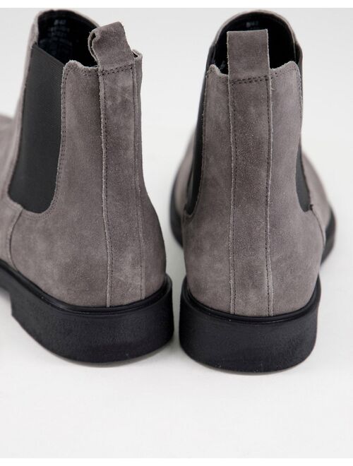 River Island gusset chelsea boots in gray