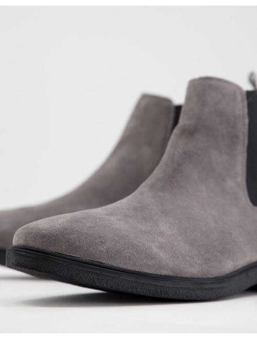 River Island gusset chelsea boots in gray