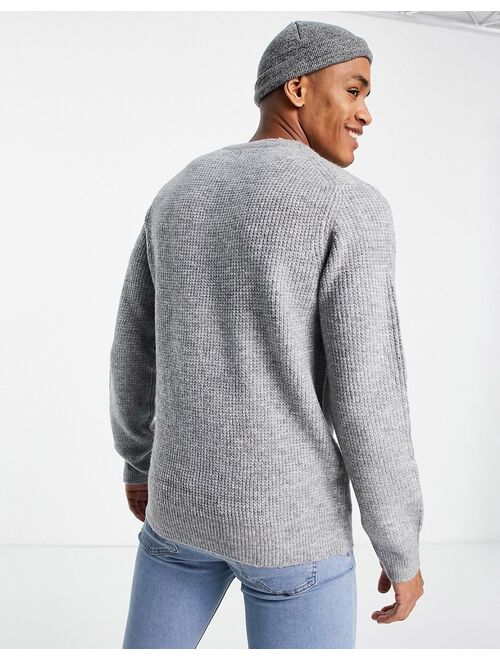 River Island soft touch knitted sweater in gray