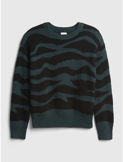 GAP Kids Print Crew Neck Sweater