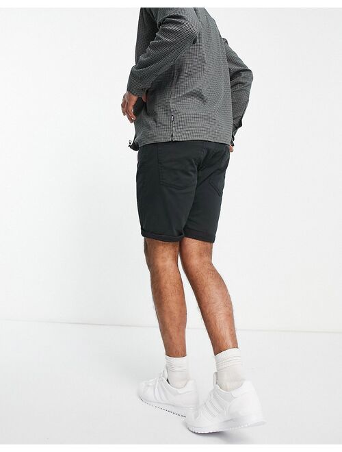 Jack & Jones Intelligence 5 pocket shorts in black